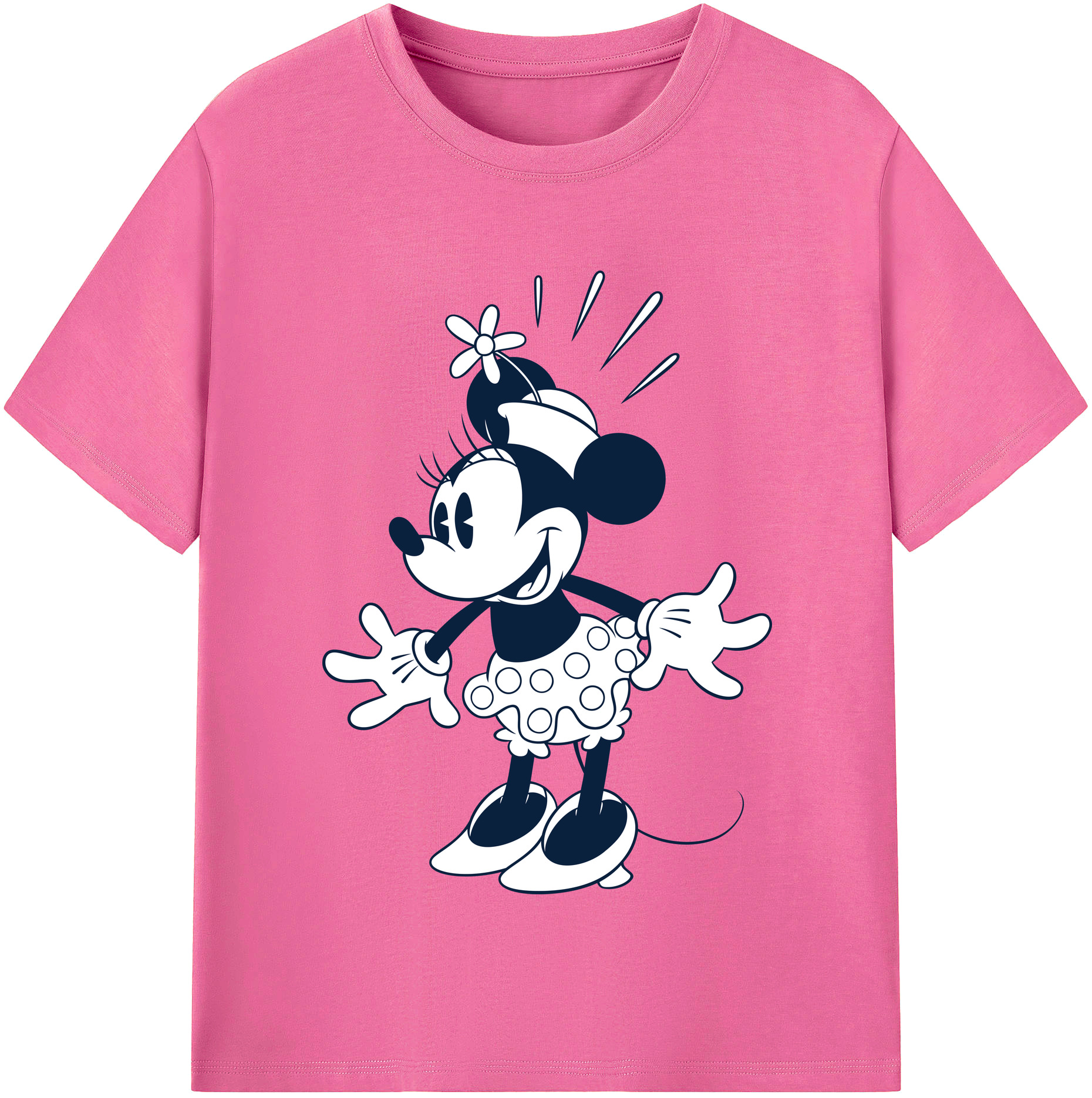 （画像用） ミッキーマウス Mickey Mouse レディースカジュアルプリントTシャツ（綿100％）